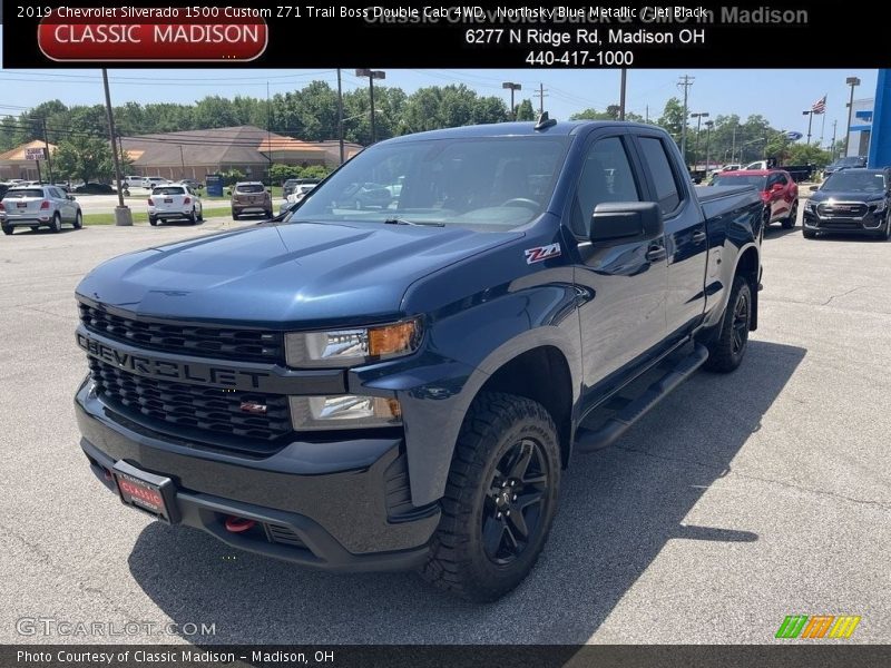 Northsky Blue Metallic / Jet Black 2019 Chevrolet Silverado 1500 Custom Z71 Trail Boss Double Cab 4WD