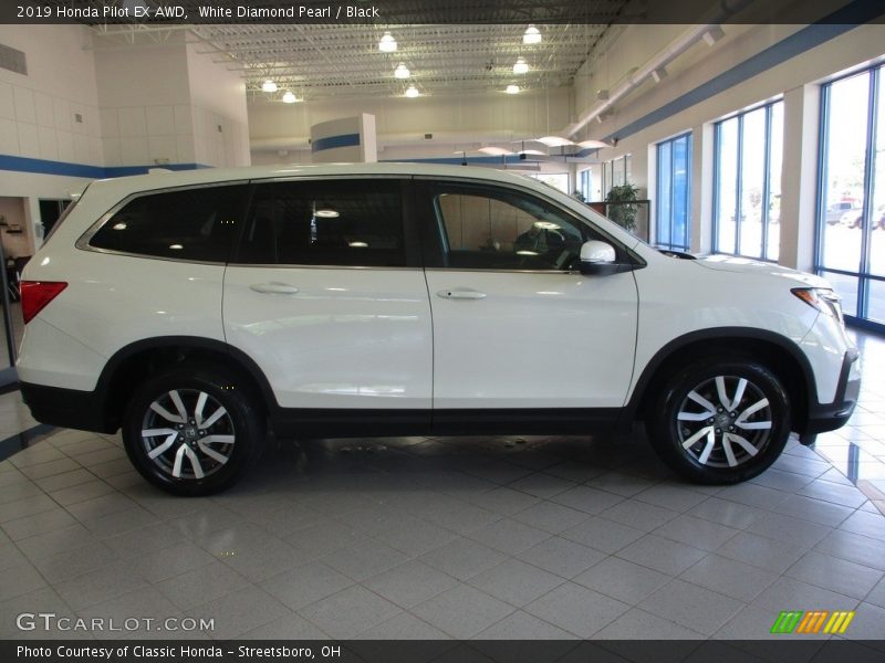 White Diamond Pearl / Black 2019 Honda Pilot EX AWD