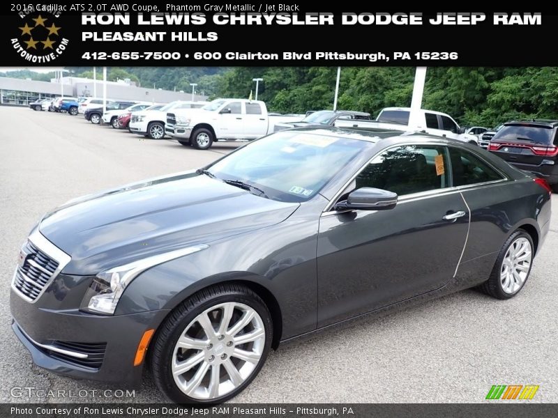 Phantom Gray Metallic / Jet Black 2016 Cadillac ATS 2.0T AWD Coupe