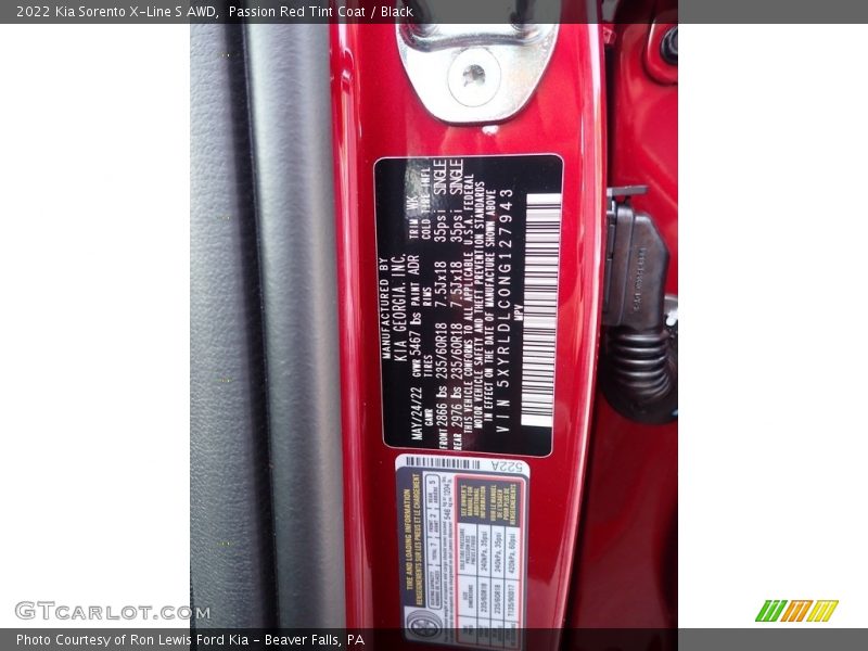 Passion Red Tint Coat / Black 2022 Kia Sorento X-Line S AWD