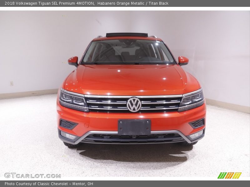 Habanero Orange Metallic / Titan Black 2018 Volkswagen Tiguan SEL Premium 4MOTION