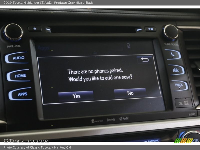 Predawn Gray Mica / Black 2019 Toyota Highlander SE AWD
