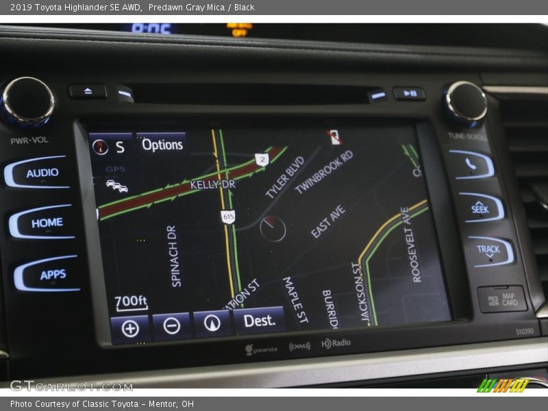 Predawn Gray Mica / Black 2019 Toyota Highlander SE AWD