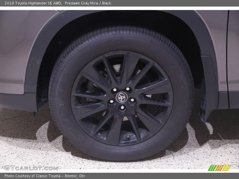 Predawn Gray Mica / Black 2019 Toyota Highlander SE AWD