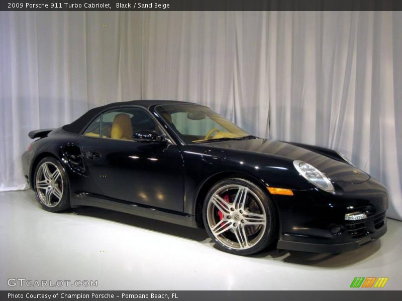 Black / Sand Beige 2009 Porsche 911 Turbo Cabriolet