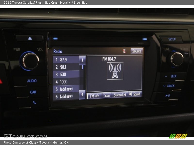 Blue Crush Metallic / Steel Blue 2016 Toyota Corolla S Plus