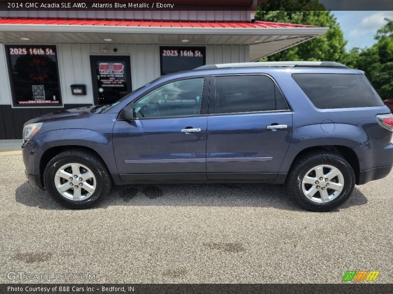 Atlantis Blue Metallic / Ebony 2014 GMC Acadia SLE AWD