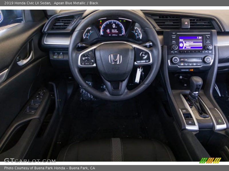 Agean Blue Metallic / Black 2019 Honda Civic LX Sedan