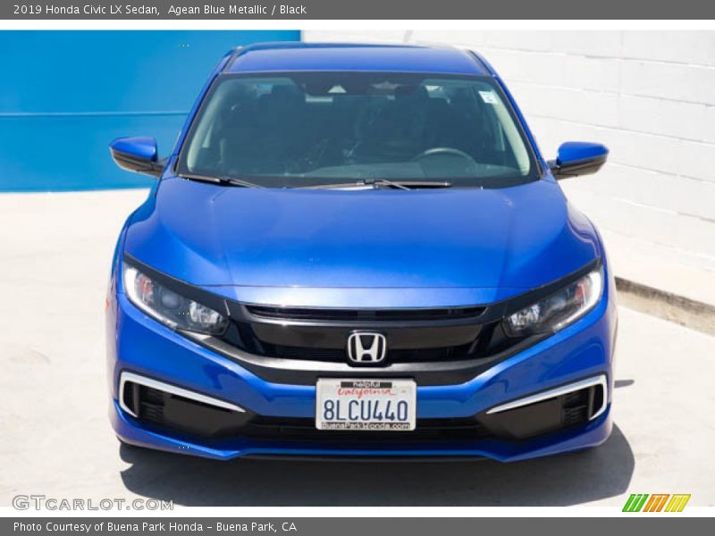Agean Blue Metallic / Black 2019 Honda Civic LX Sedan