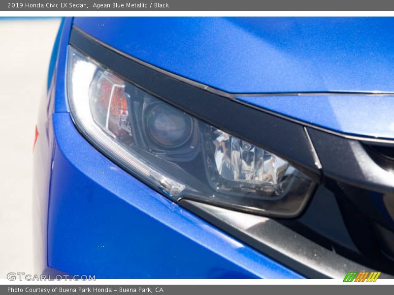 Agean Blue Metallic / Black 2019 Honda Civic LX Sedan