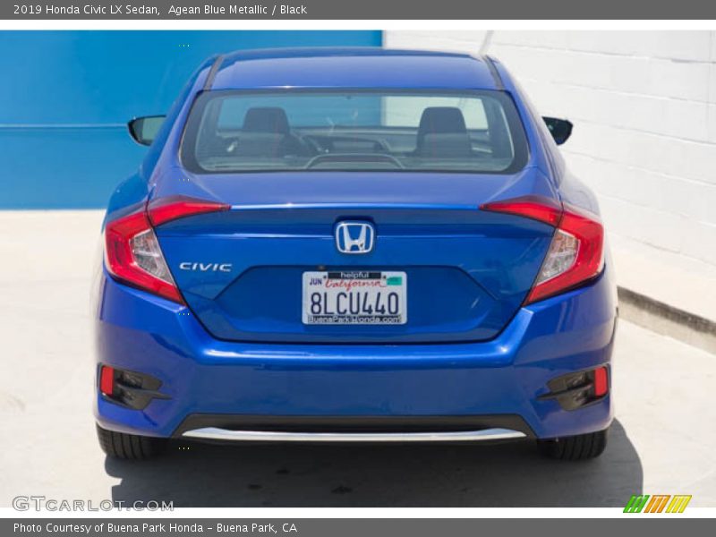 Agean Blue Metallic / Black 2019 Honda Civic LX Sedan