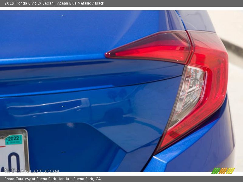 Agean Blue Metallic / Black 2019 Honda Civic LX Sedan