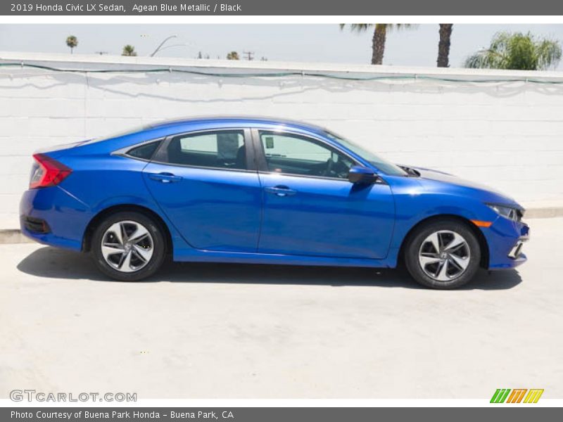 Agean Blue Metallic / Black 2019 Honda Civic LX Sedan