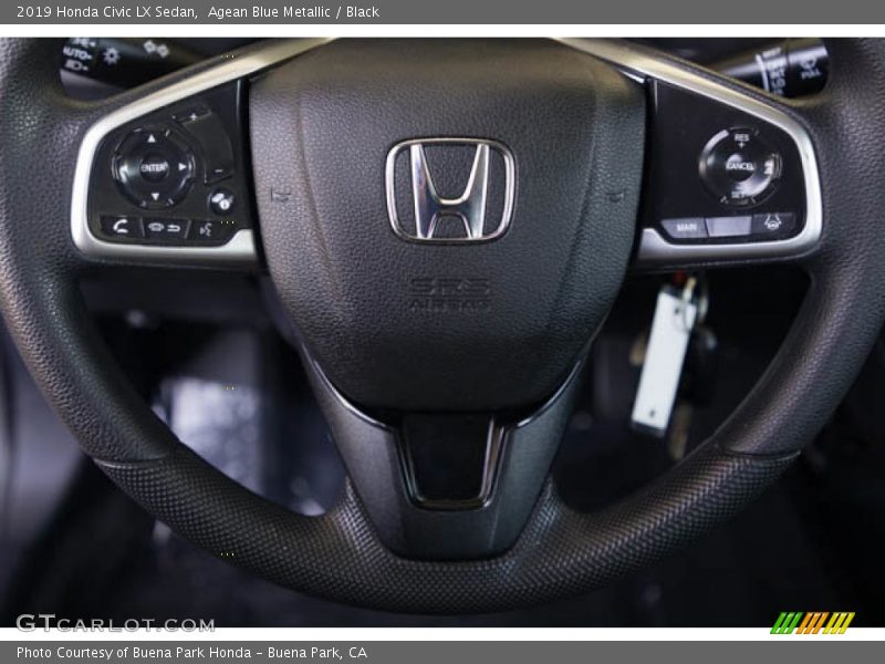 Agean Blue Metallic / Black 2019 Honda Civic LX Sedan