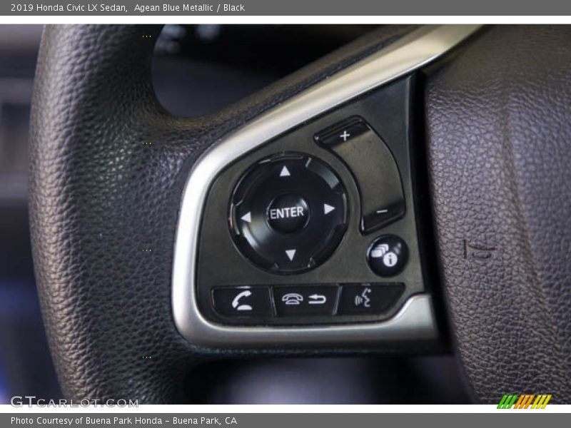 Agean Blue Metallic / Black 2019 Honda Civic LX Sedan