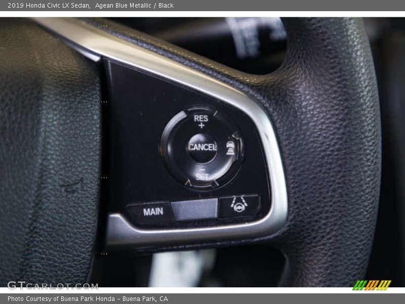 Agean Blue Metallic / Black 2019 Honda Civic LX Sedan