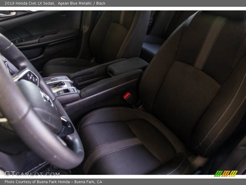 Agean Blue Metallic / Black 2019 Honda Civic LX Sedan