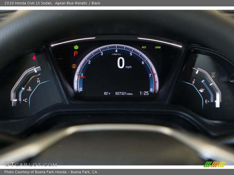 Agean Blue Metallic / Black 2019 Honda Civic LX Sedan