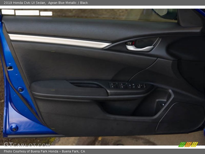 Agean Blue Metallic / Black 2019 Honda Civic LX Sedan