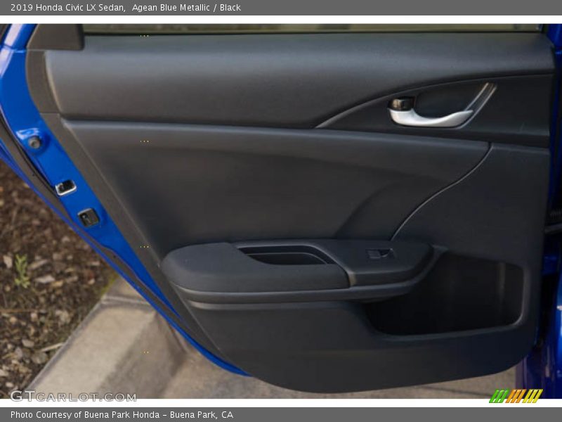 Agean Blue Metallic / Black 2019 Honda Civic LX Sedan