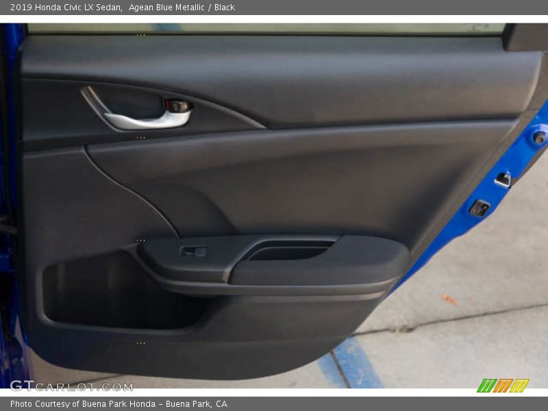 Agean Blue Metallic / Black 2019 Honda Civic LX Sedan