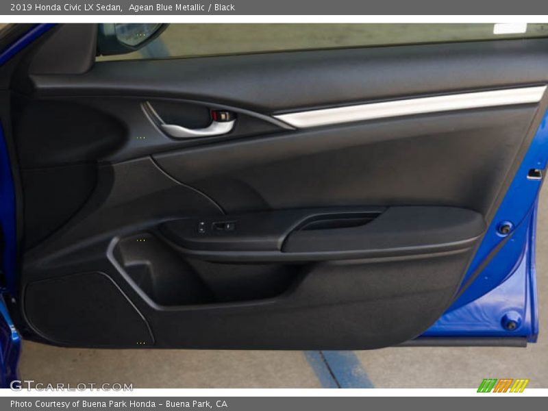 Agean Blue Metallic / Black 2019 Honda Civic LX Sedan