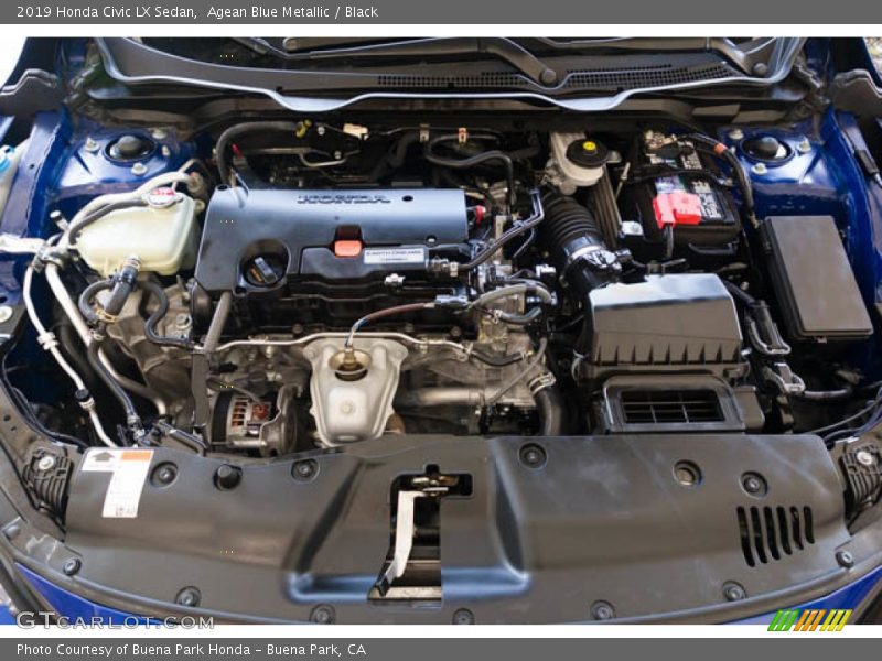 Agean Blue Metallic / Black 2019 Honda Civic LX Sedan