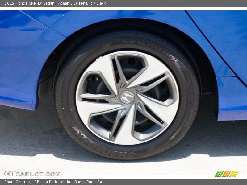 Agean Blue Metallic / Black 2019 Honda Civic LX Sedan