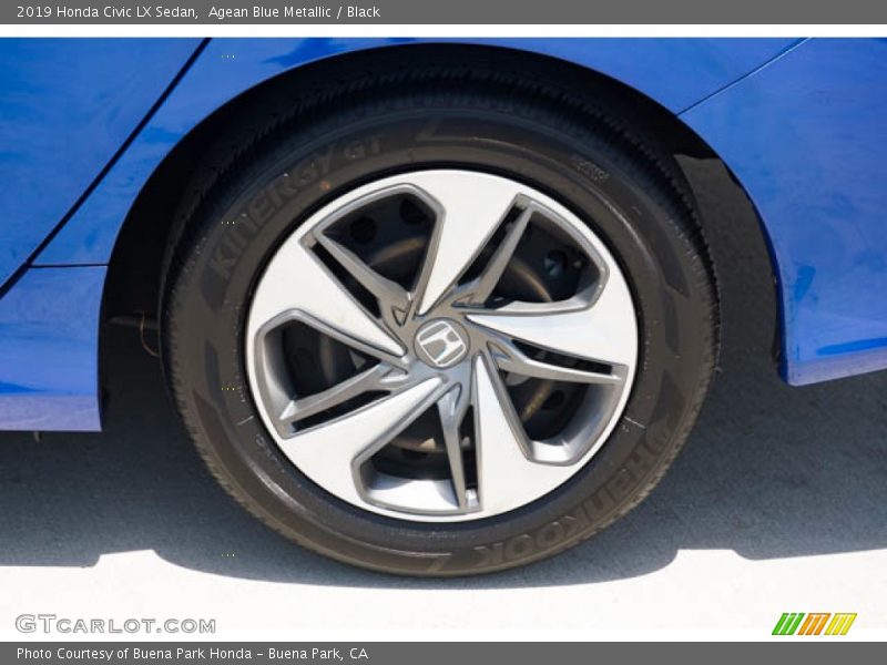 Agean Blue Metallic / Black 2019 Honda Civic LX Sedan