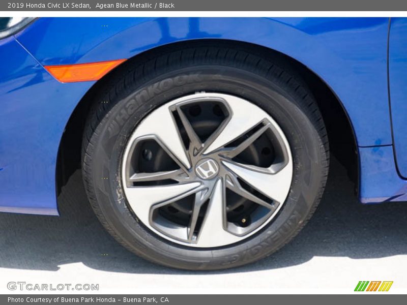 Agean Blue Metallic / Black 2019 Honda Civic LX Sedan