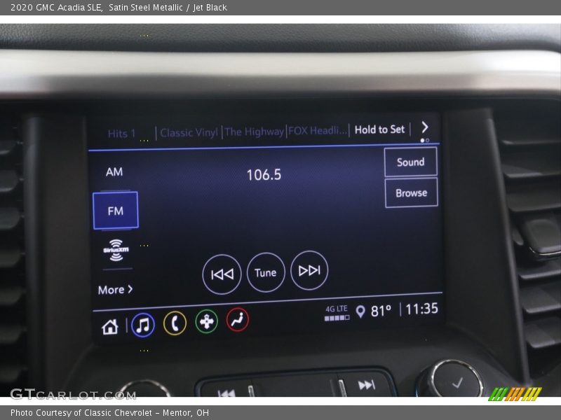 Satin Steel Metallic / Jet Black 2020 GMC Acadia SLE