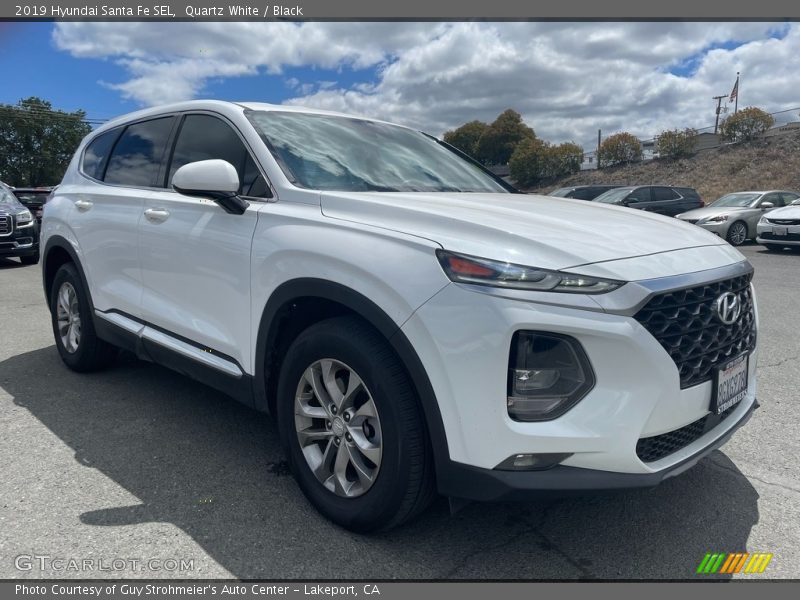 Quartz White / Black 2019 Hyundai Santa Fe SEL