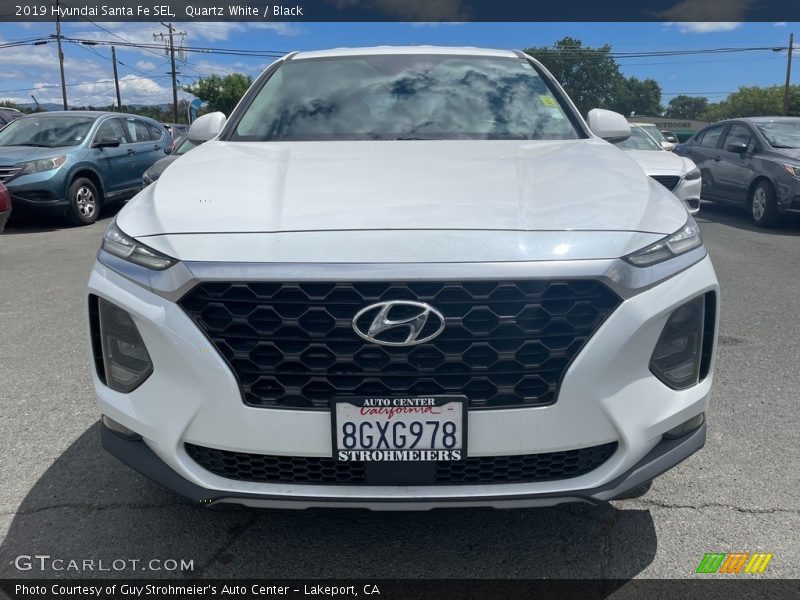 Quartz White / Black 2019 Hyundai Santa Fe SEL