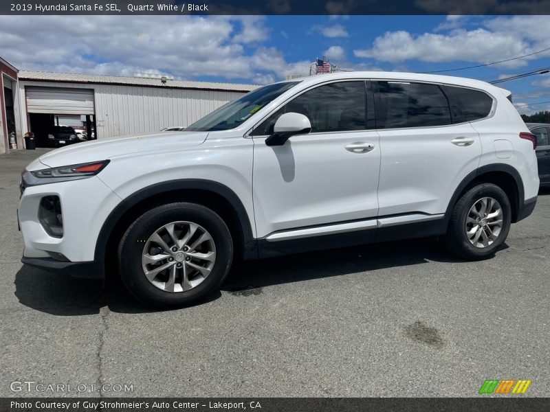 Quartz White / Black 2019 Hyundai Santa Fe SEL