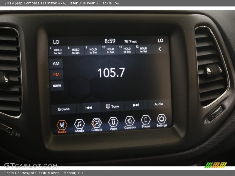 Laser Blue Pearl / Black/Ruby 2019 Jeep Compass Trailhawk 4x4