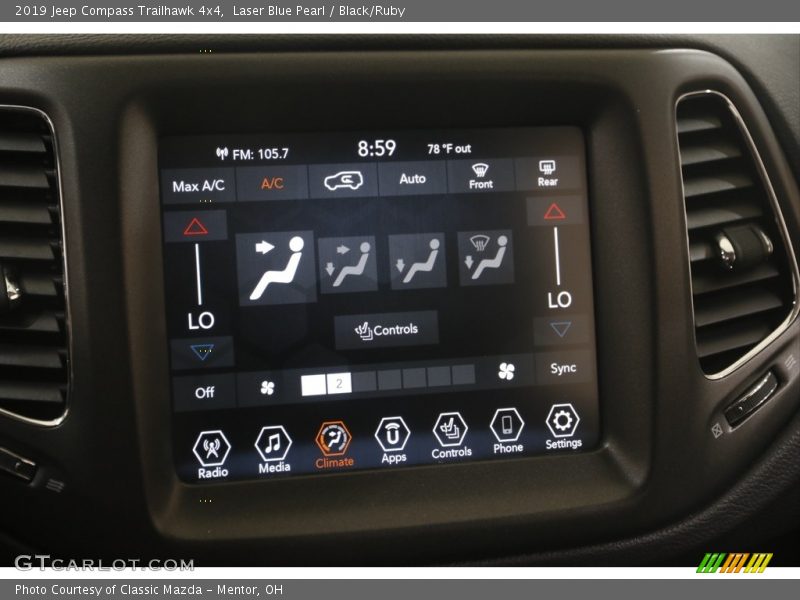 Laser Blue Pearl / Black/Ruby 2019 Jeep Compass Trailhawk 4x4