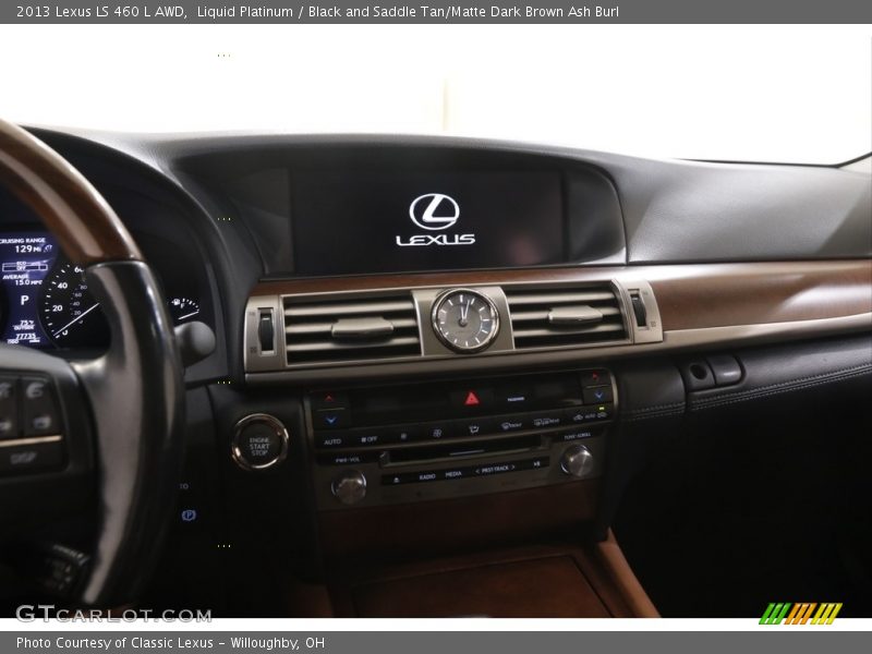 Liquid Platinum / Black and Saddle Tan/Matte Dark Brown Ash Burl 2013 Lexus LS 460 L AWD