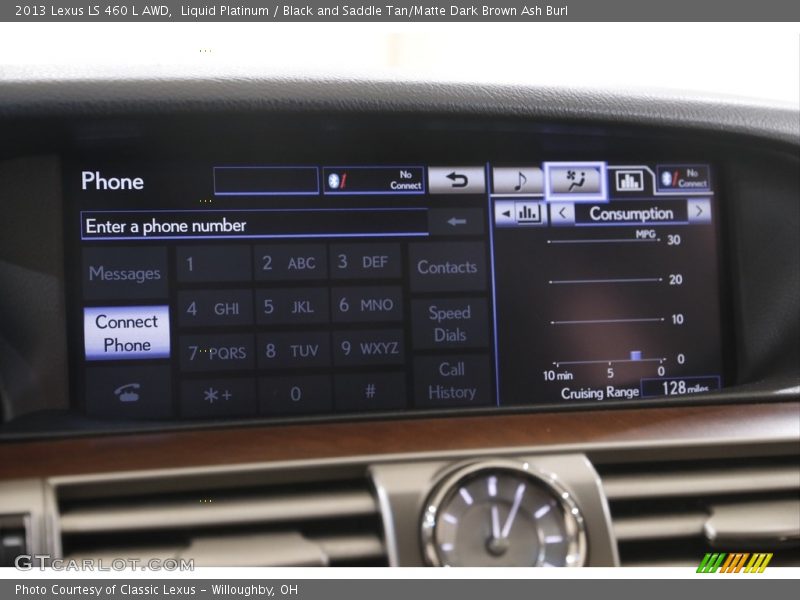Liquid Platinum / Black and Saddle Tan/Matte Dark Brown Ash Burl 2013 Lexus LS 460 L AWD