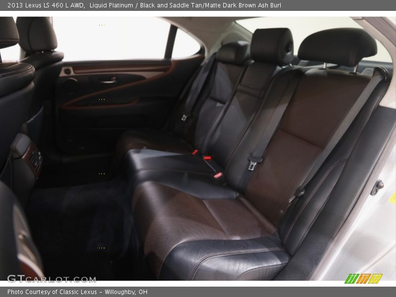 Liquid Platinum / Black and Saddle Tan/Matte Dark Brown Ash Burl 2013 Lexus LS 460 L AWD