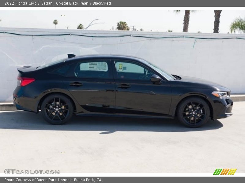 Crystal Black Pearl / Black/Red 2022 Honda Civic Si Sedan