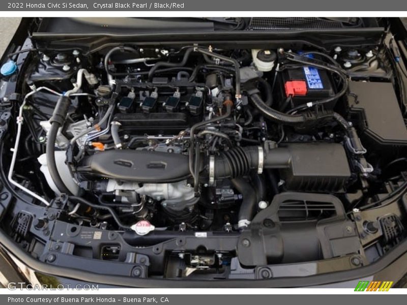 Crystal Black Pearl / Black/Red 2022 Honda Civic Si Sedan