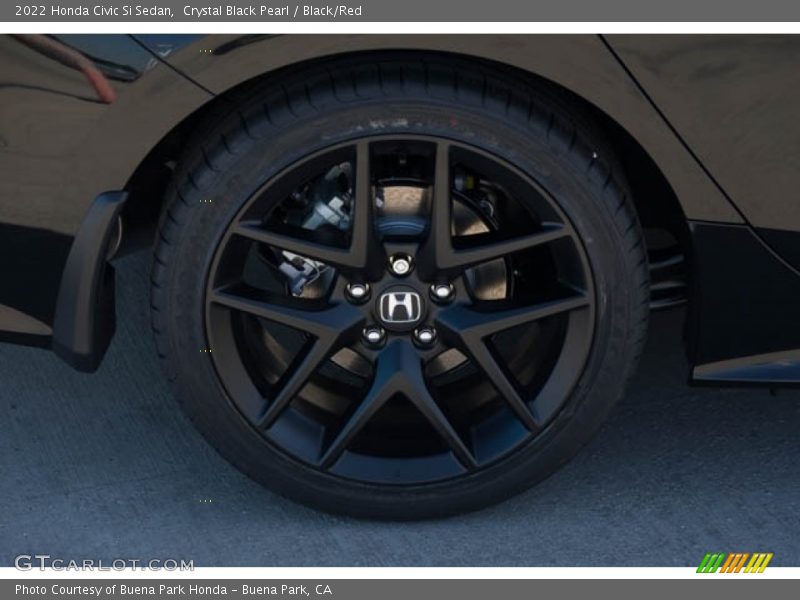 Crystal Black Pearl / Black/Red 2022 Honda Civic Si Sedan
