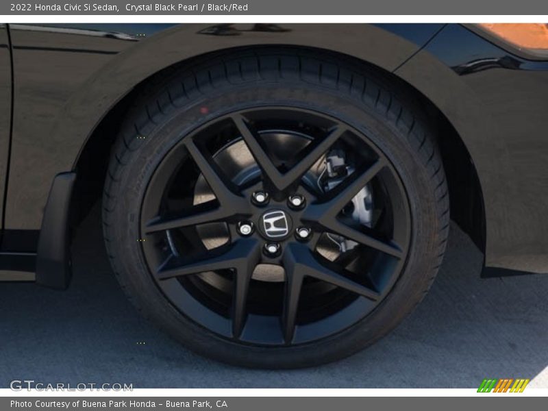 Crystal Black Pearl / Black/Red 2022 Honda Civic Si Sedan