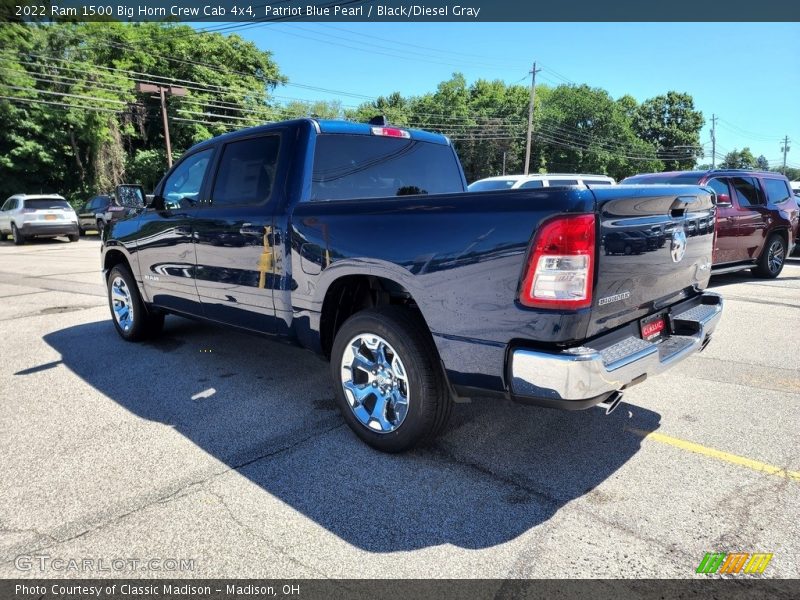 Patriot Blue Pearl / Black/Diesel Gray 2022 Ram 1500 Big Horn Crew Cab 4x4