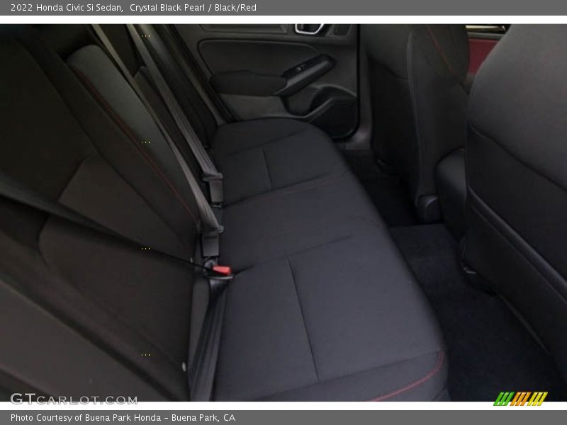 Crystal Black Pearl / Black/Red 2022 Honda Civic Si Sedan