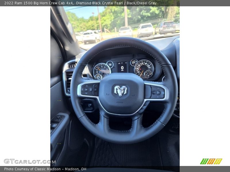 Diamond Black Crystal Pearl / Black/Diesel Gray 2022 Ram 1500 Big Horn Crew Cab 4x4