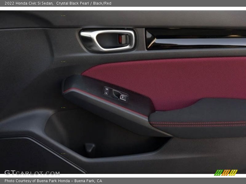 Crystal Black Pearl / Black/Red 2022 Honda Civic Si Sedan