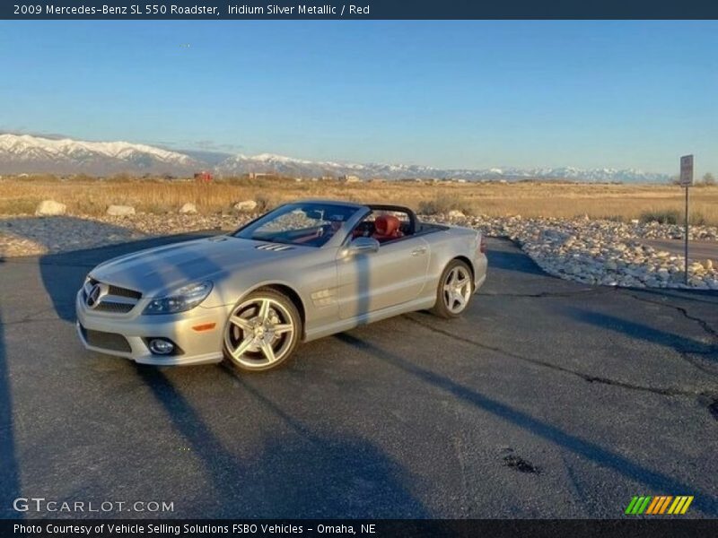 Iridium Silver Metallic / Red 2009 Mercedes-Benz SL 550 Roadster