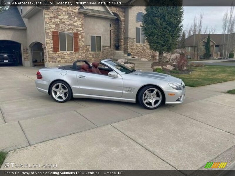 Iridium Silver Metallic / Red 2009 Mercedes-Benz SL 550 Roadster