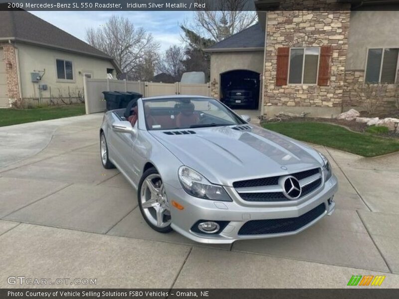 Iridium Silver Metallic / Red 2009 Mercedes-Benz SL 550 Roadster